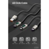 Lanex LS20CL 1.2M 20W Dijital Göstergeli Hasırlı Type-C to Lightning PD Hızlı Şarj Kablosu - Gümüş