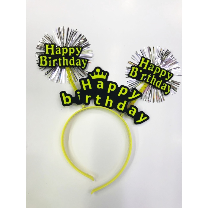 Happy Birthday Neon Renk Doğum Günü Tacı 12 Adet