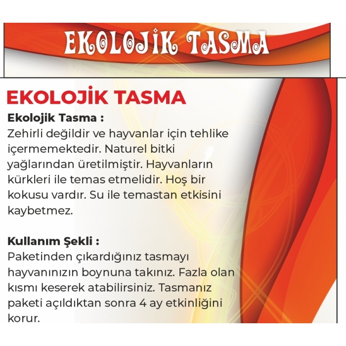 Ekolojik Tasma - Pire Tasması - 77 Cm