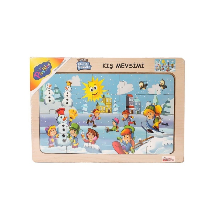 ONY-109-110-111-112 Ahşap Eğitici Çocuk Puzzle -Kış Mevsimi