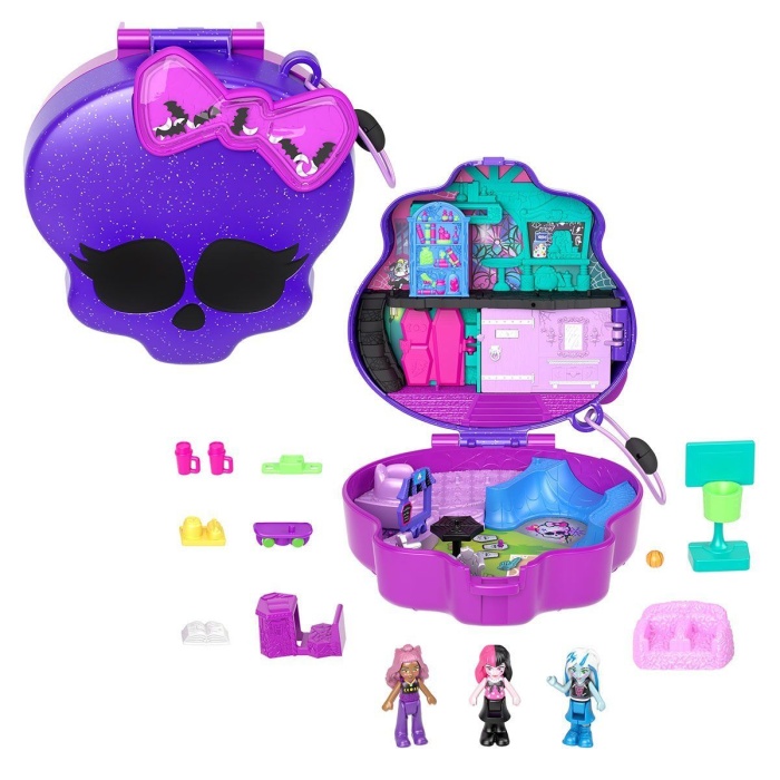 HVV58 Polly Pocket - Monster High Temalı Kompakt Oyun Seti