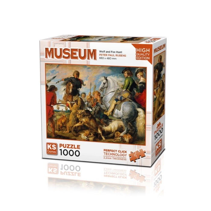 20666 Wolf And Fox Hunt 1000 Parça Puzzle -KS Puzzle