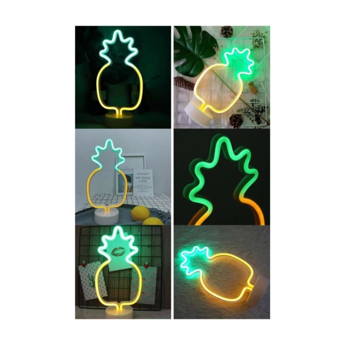 Ananas Model Neon Led Işıklı Masa Lambası Dekoratif Aydınlatma Gece Lambası