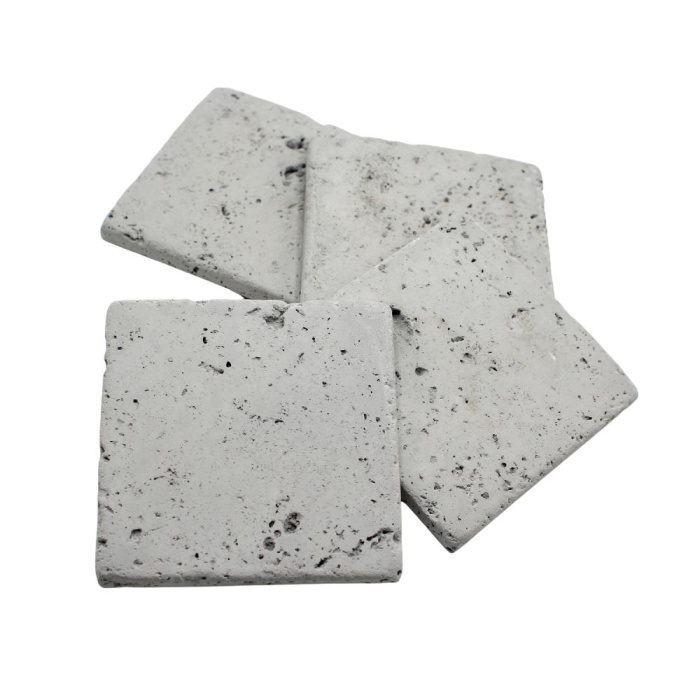 Kare Naturel Beton Bardak Altlığı