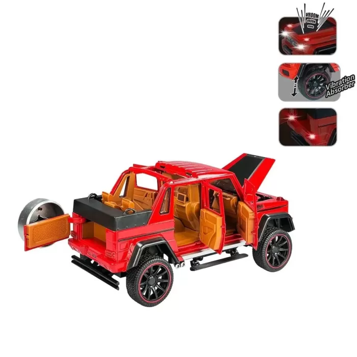 HCL-902 Çek Bırak 1:22 Sesli ve Işıklı Metal Jeep -Vardem