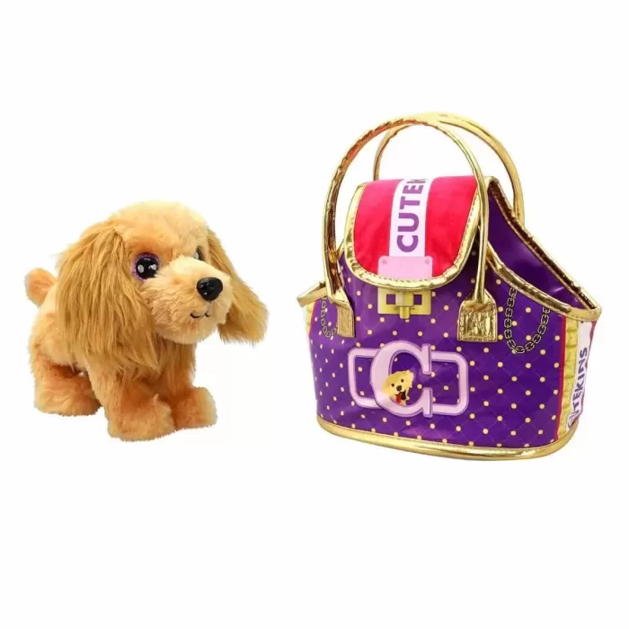 50585 Cutekins Taşıma Çantalı Peluş Köpek -Sunman