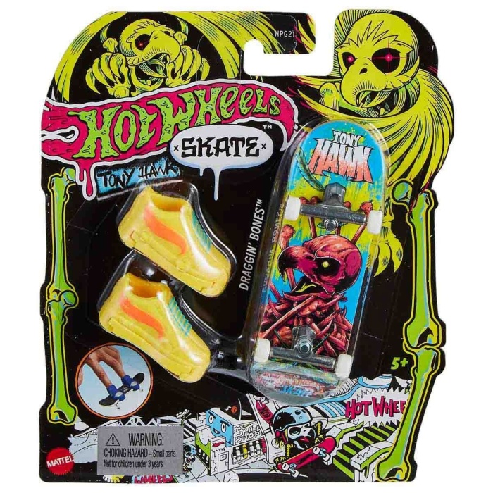 HPG21 Hot Wheels Skate Neon Temalı Parmak Kaykay ve Ayakkabı Paketleri