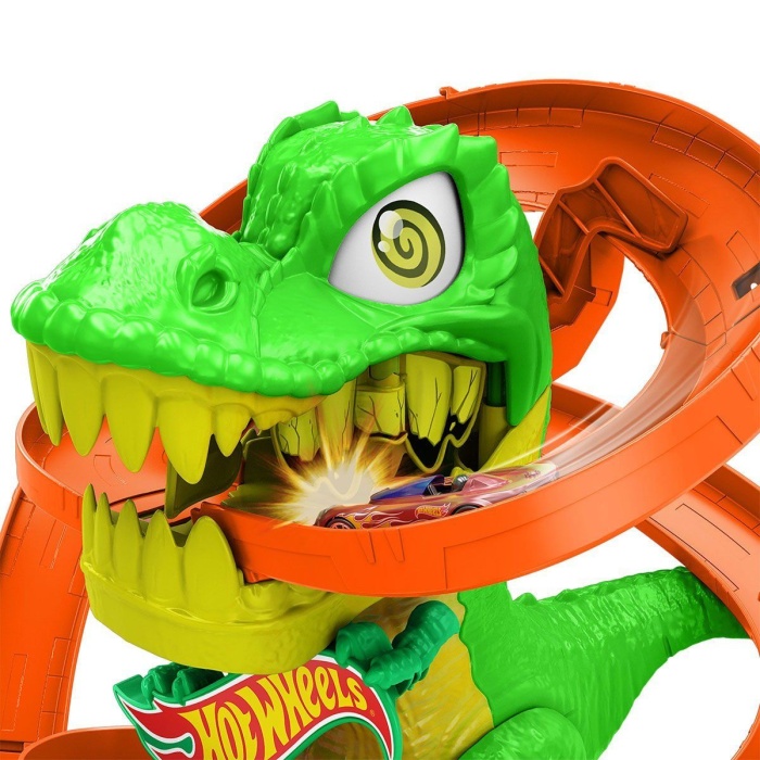 JBM73 Hot Wheels T-Rex ve İtfaiye İstasyonu Oyun Seti