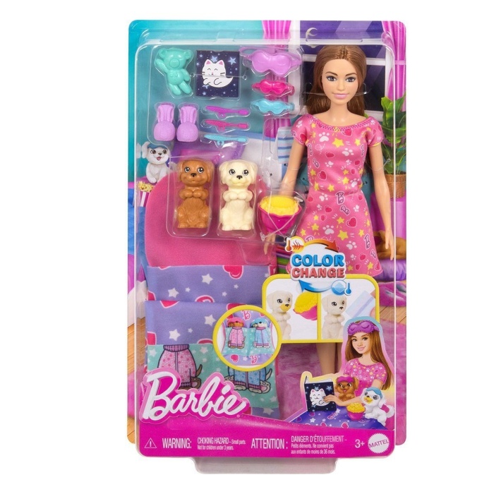 HXN01 Barbie ve Köpekçikleri Pijama Partisi