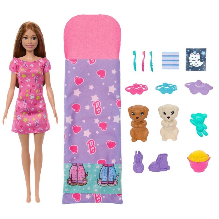 HXN01 Barbie ve Köpekçikleri Pijama Partisi