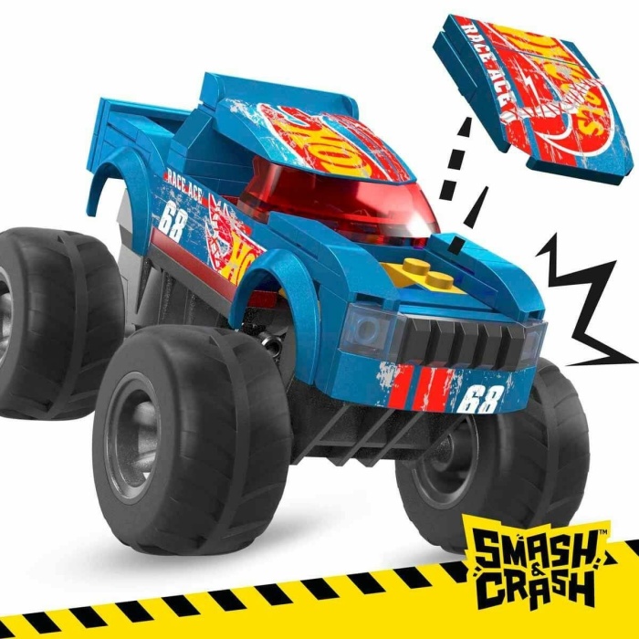 HMM49 MEGA™ Hot Wheels® Smash & Crash Race Ace™ Monster Truck 80 parça +5 yaş