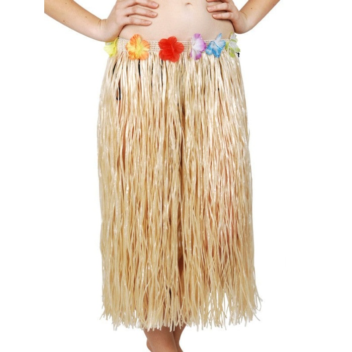 Hawaii Tarzı Hula Eteği – 60 cm Hasır Naturel Etek