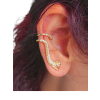 Earcuff Çelik Zirkon Taşlı Kaplan Model Gold Renk Kıkırdak Küpe