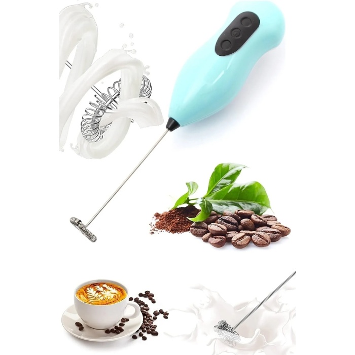 Mini Mixer Kahve Süt Köpürtücü Karıştırıcı Cappucino Mikser - Pratik Pilli Köpürtücü 1137 Bh