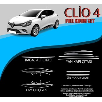 Renault Clio 4 Krom Aksesuar Seti 2012 / 2020 (19 PARÇA) A Kalite