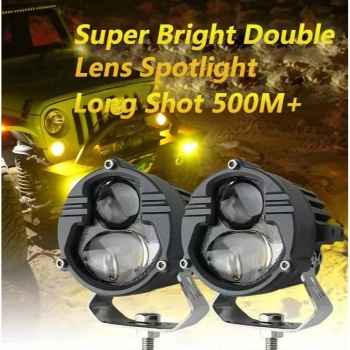 Offroad sis lambası sarı beyaz 25W+25W  12-60V set 6.8x6.8x7cm   /  LASS388