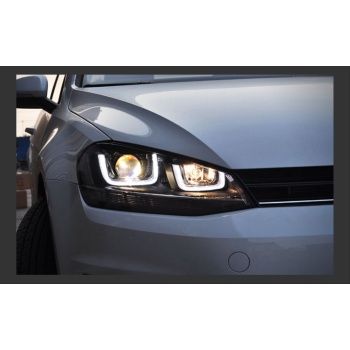 GOLF 7 IÇIN UYUMLU U LED FAR SILVER HARAKETLI SINYAL -(FULL LED-ÇİFT U)