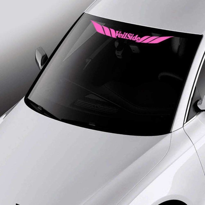 Veilside Yazılı Ön Cam Alınlık Sticker, Oto Etiket, Araç Çıkartma, Araba Tuning, Modifiye Pembe