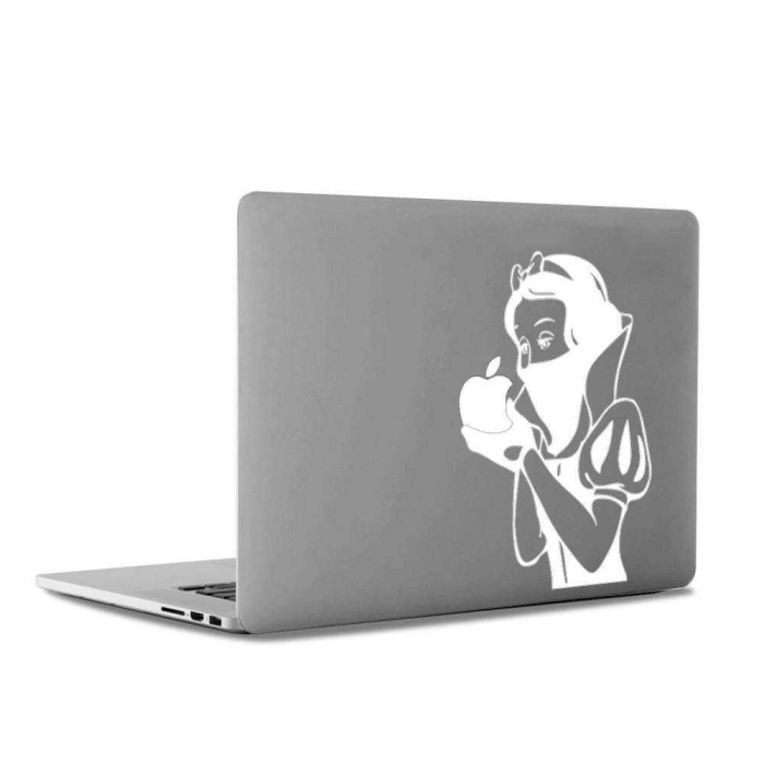 Maskeli Pamuk Prenses Mac Book Laptop Sticker, Etiket, Çıkartma Beyaz