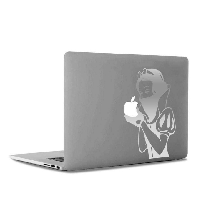 Maskeli Pamuk Prenses Mac Book Laptop Sticker, Etiket, Çıkartma Gümüş