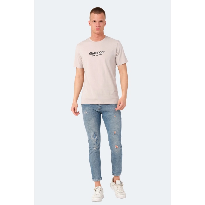 Slazenger VOITTO Erkek Kısa Kol T-Shirt Taş Gri ST14TE111-280