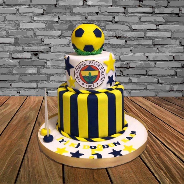 Fenerbahçe İki Katlı Logo Top Özel Pasta