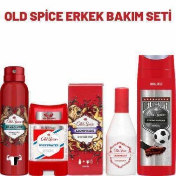 Old Spice Set BearGlove DeoSprey+LionPride Tıraş Losyonu+StrongSlugger Duş Jeli+Clear Jel Whitewater