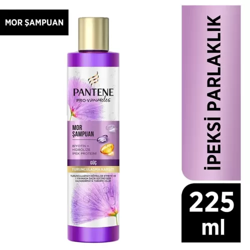 Pantene Biyotin Pro-v Ipeksi Parlaklık Mor Şampuan 225ml. Boyalı/röfleli Saçlar Içindir