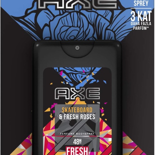 Axe Skateboard & Fresh Roses Cep Parfümü 1 Paket (1 x 17 ml)