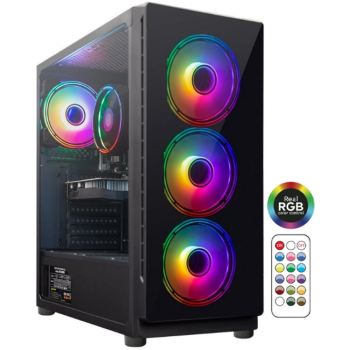 DangerZone 192-7 Powersiz Kumandalı 4x RGB Fan USB 3.0 ATX Gaming Bilgisayar Kasası