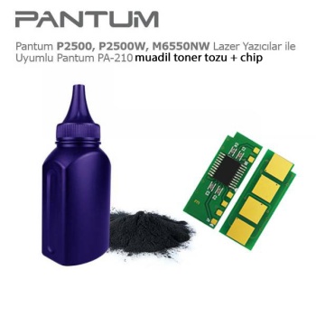 Pantum PA-200B - PA-210 | P2200/2500/6550/6600NW Muadil Toner Dolum Kiti+Chip