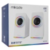 Mikado MD-182 2.0 3W*2 Beyaz RGB Aydınlatmalı USB + 3.5mm USB 5V Speaker Hoparlör