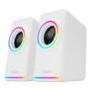 Mikado MD-182 2.0 3W*2 Beyaz RGB Aydınlatmalı USB + 3.5mm USB 5V Speaker Hoparlör