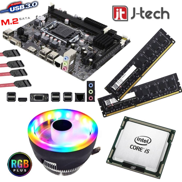 J-TECH X79 i5-3470 3.60GHz + 16GB RAM + H61C Anakart 1155pin + Rainbow CPU Fan Bundle Motherboard