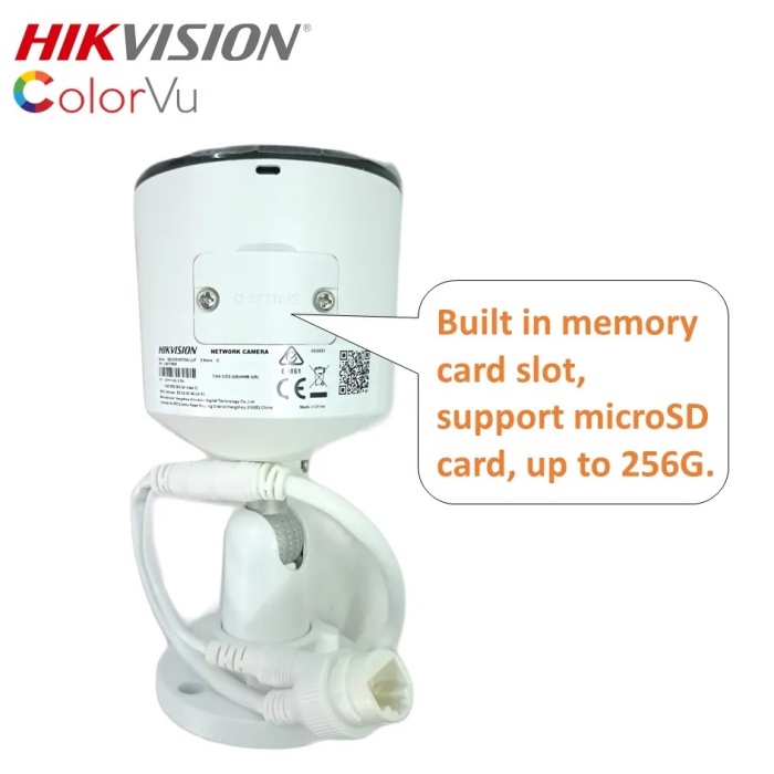 HIKVISION Bullet DS-2CD1047G0-LUF Gece Renkli PoE 4MP IP Dahili Sesli Kamera ColorVu H.265+IP67