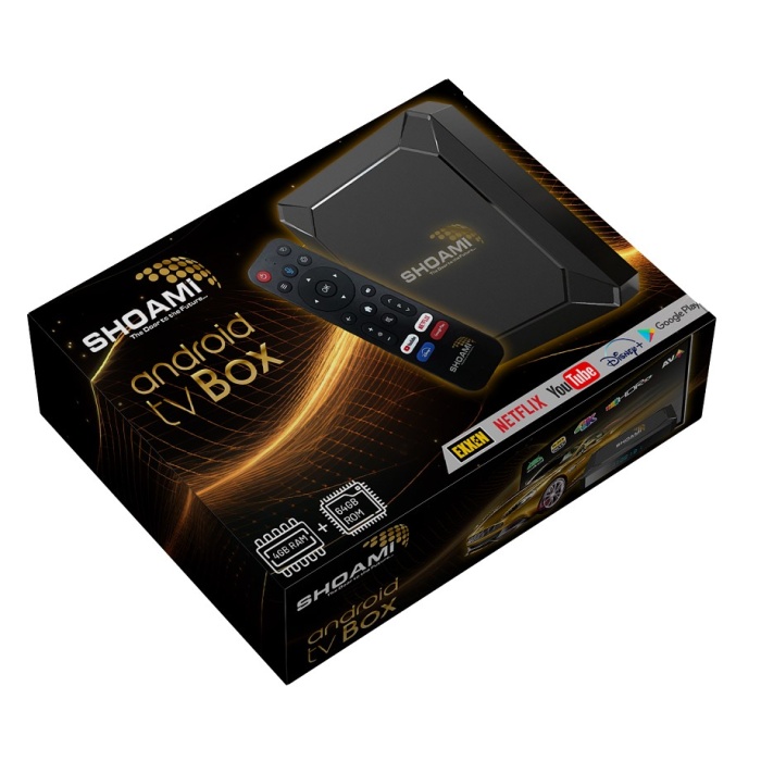 Shoami SH-SB3 4K 4GB/64GB Mediabox Sesli Komut Kumanda Android HD TV Box MyBox Netflix Youtube