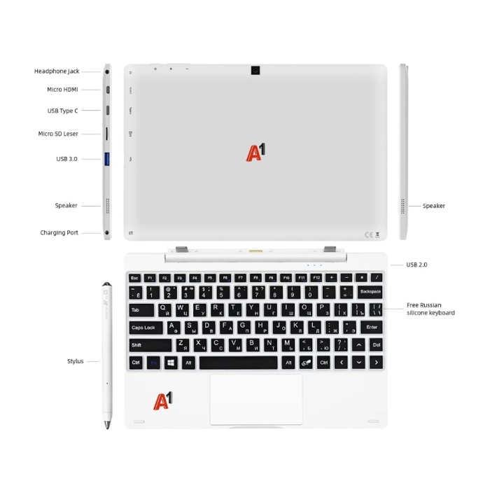 Onda Olilver A1 N5030 8GB RAM 128GB SSD 10.1 Laptop + Tablet Dokunmatik W11 Pro