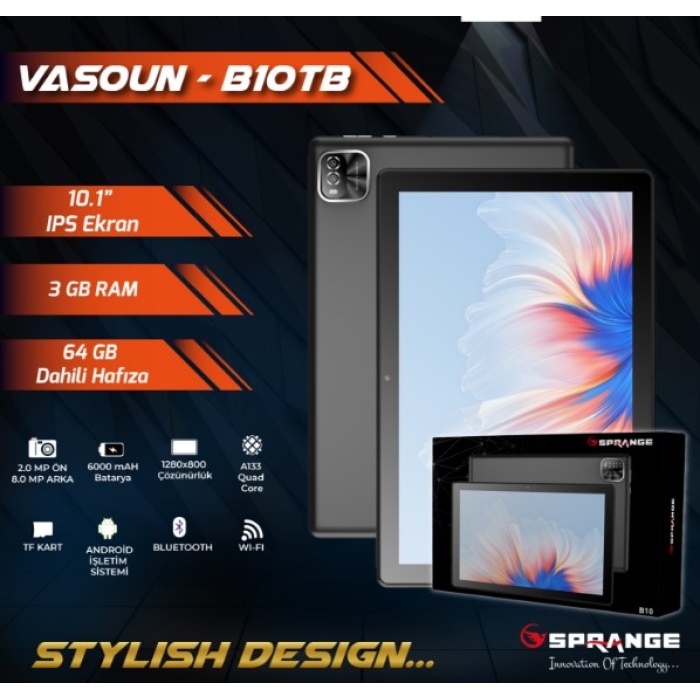 Sprange VASOUN-B10TB 3GB Ram 64GB Hafıza 8 Çekirdek 10.1 inch Tablet Bilgisayar