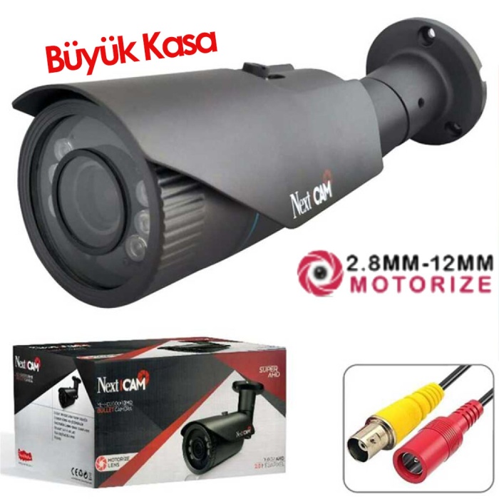 Nextcam YE-HD 20000 Motorize 2MP 2.8MM-12MM 20MT AHD Kamera H.265+IP67