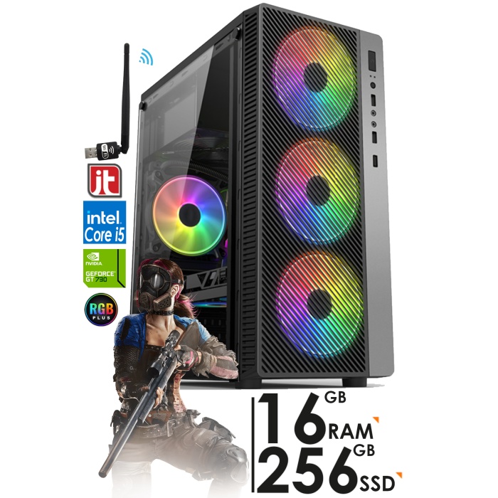 J-TECH G389 i5 2400 3.40Ghz 16GB RAM 256GB SSD 4GB GT730 E.KARTI Oyuncu Bilgisayar Kasası