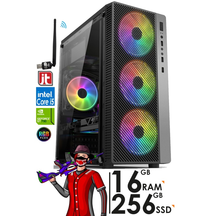 J-TECH G390 i5 6400 3.30GHz 16GB RAM 256GB SSD 4GB GT730 E.KARTI Oyuncu Bilgisayar Kasası