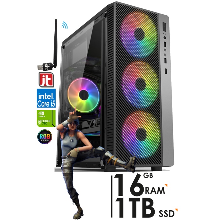 J-TECH G391 i5 6400 3.30GHz 16GB RAM 1TB SSD 4GB GT730 E.KARTI Oyuncu Bilgisayar Kasası