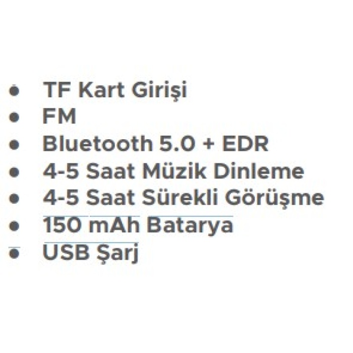 Concord P-47MCT CAT TF/FM/Bluetooth 4-5 Saat Müzik Dinle Kablosuz Kulaklık