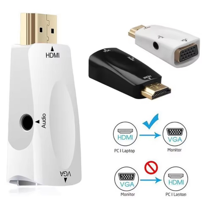 Concord C-844 HDMI to VGA +Ses FullHD Dönüştürücü Çevirici Aparat Adaptör