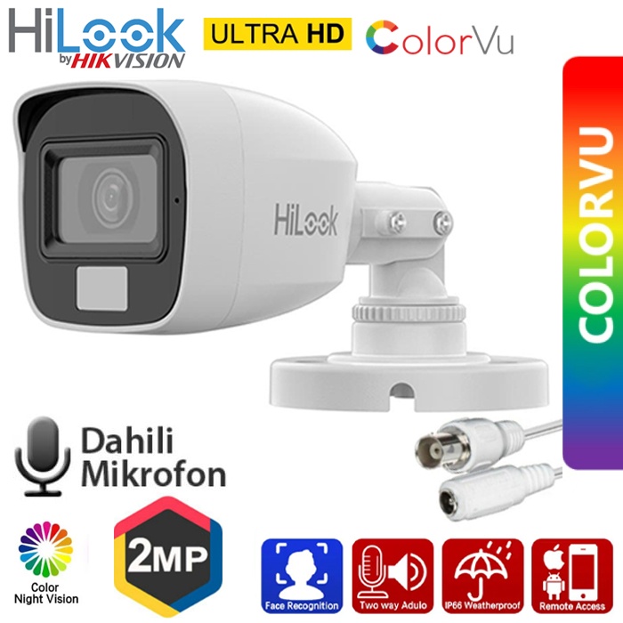 HiLook THC-B127-LPS Bullet Gece Renkli 2MP AHD 2.8MM Kamera ColorVu H.265+IP67