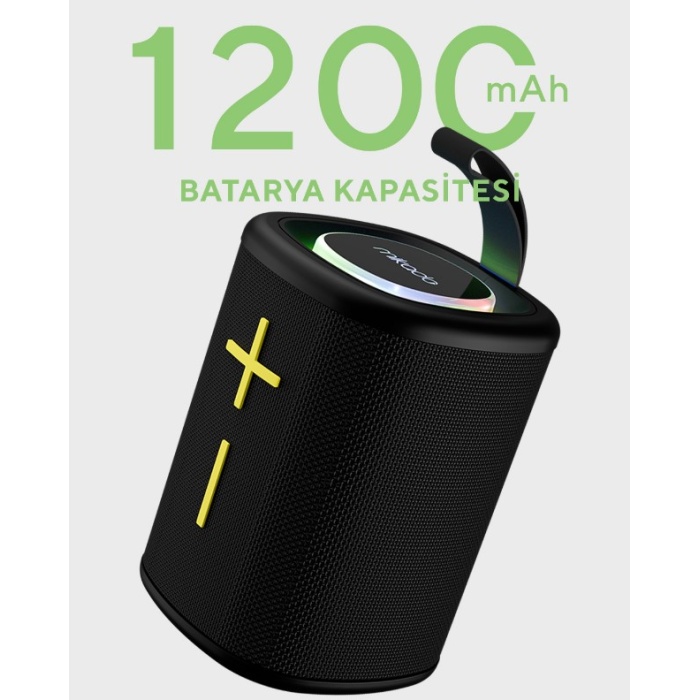 Mikado MD-26BT Nexus Siyah 6W 1200mAh USB-TF-TWS-IPX6 Bluetooth Hoparlör