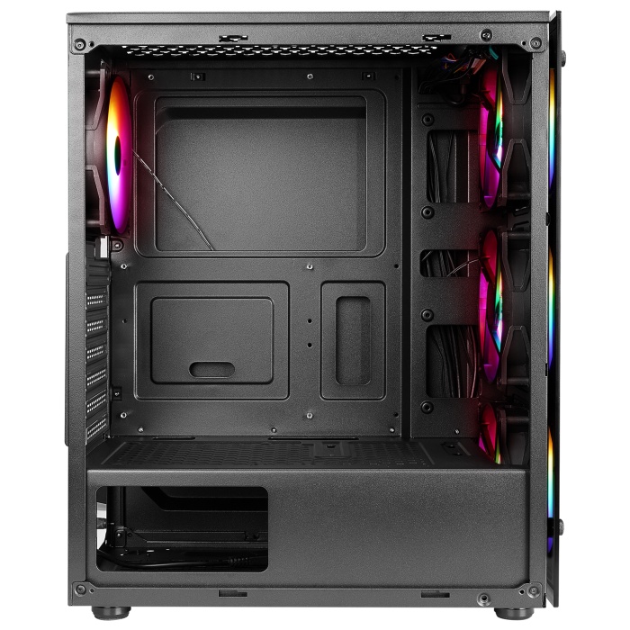 Zeiron Z-MASTER X100 Tempered Glass 4*Sabit Rainbow Fan 2*USB2.0+USB3.0+HD Audio Mid-Tower Gaming Oyuncu Kasası