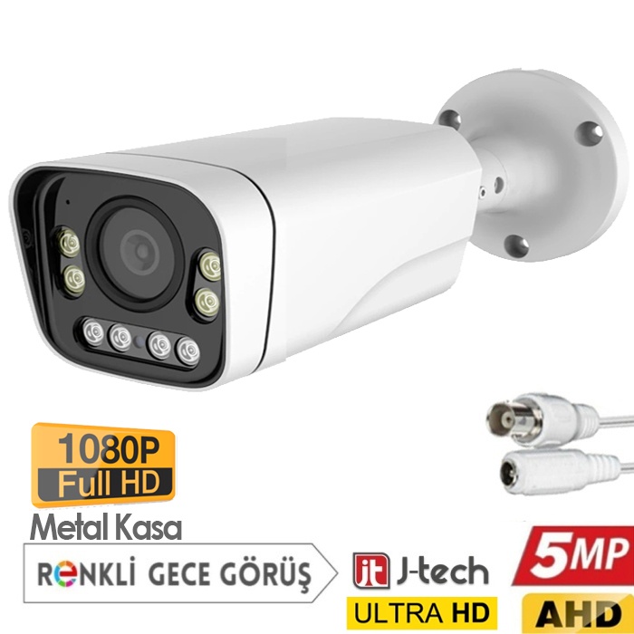 J-TECH 3000 5MP SONY LENS Gece Renkli Warm Light Metal Büyük Kasa 1080P AHD Güvenlik Kamera