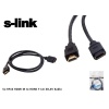 S-link SL-HF10 Hdmı m to Hdmı f 1 Mt 3d,3v Kablo Hdmı Erkek To Hdmı Dişi Uzatma