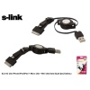 S-link SLX-3C BL mini-micro usb+ipad-iphone 4-3gs Kablosu